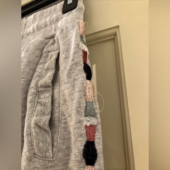 Ivory Ella Gray joggers women Embroidered Size XSM Tie - Picture 5 of 10